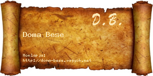 Doma Bese névjegykártya
